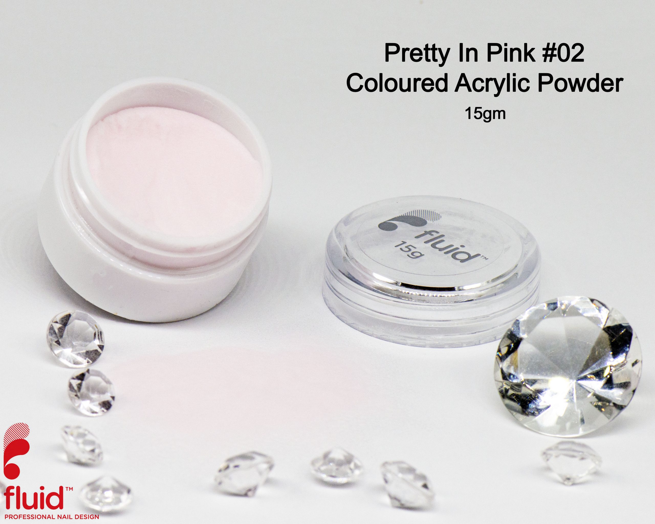 Fluid Coloured Acrylic Powder - Pretty In Pink #02