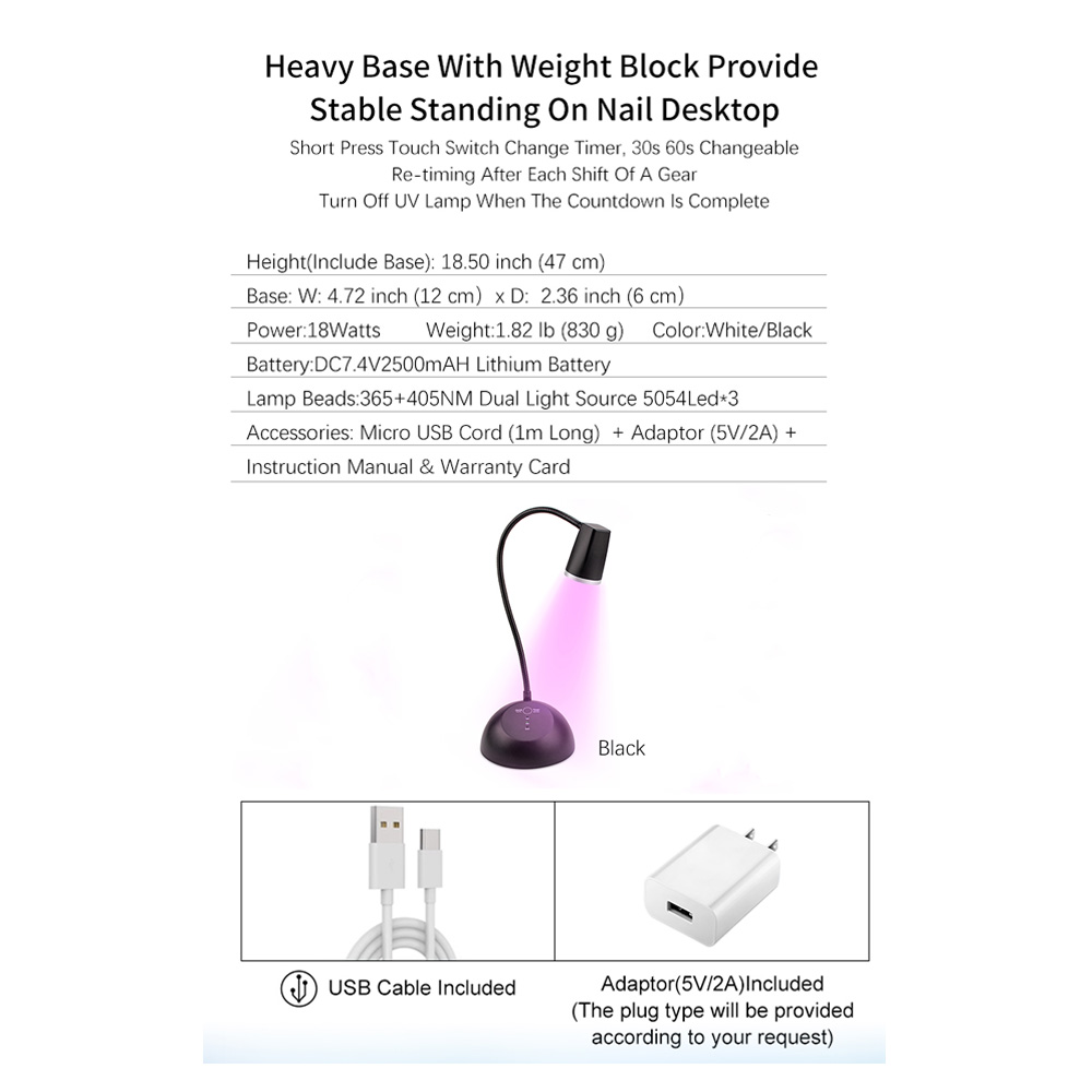 Long Neck Portable Rechargable Lamp