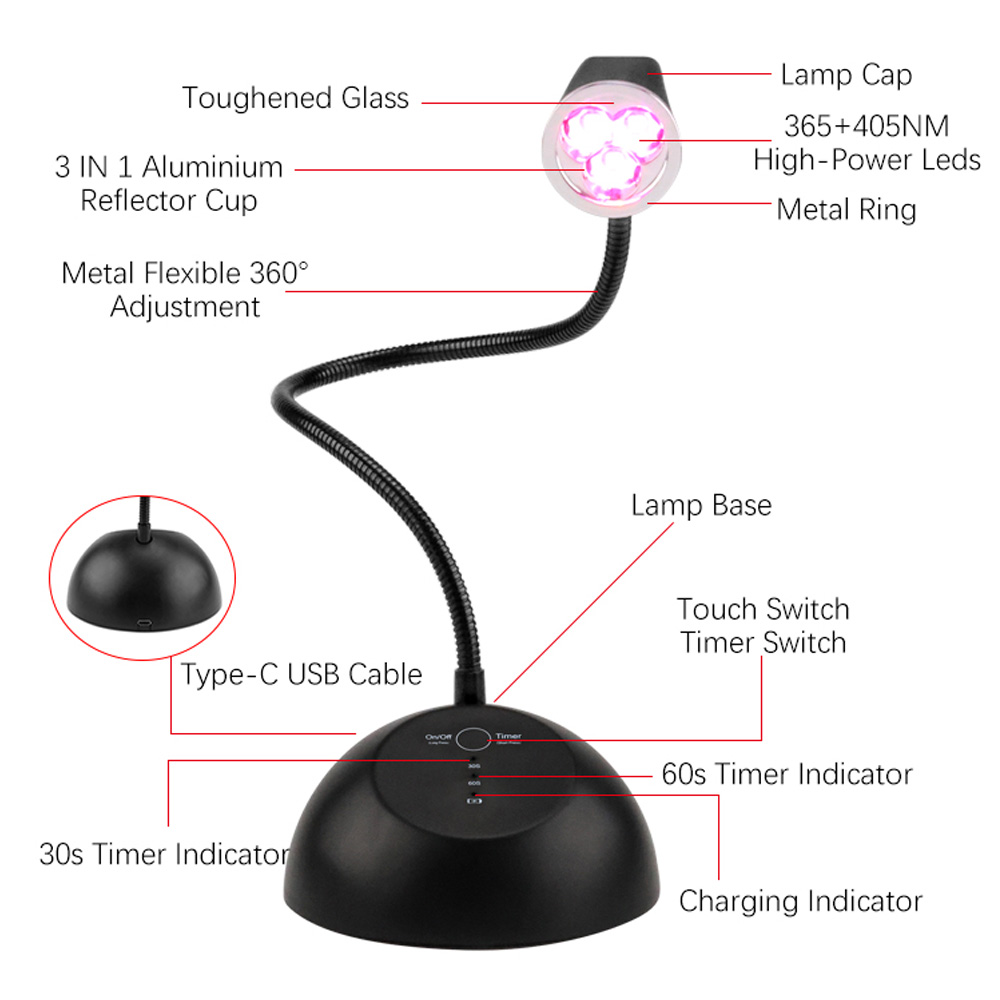 Long Neck Portable Rechargable Lamp