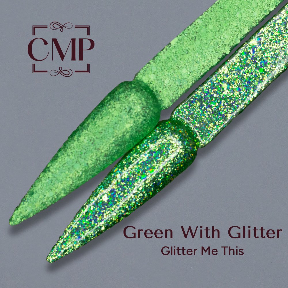 Gel Polish - Green With Glitter