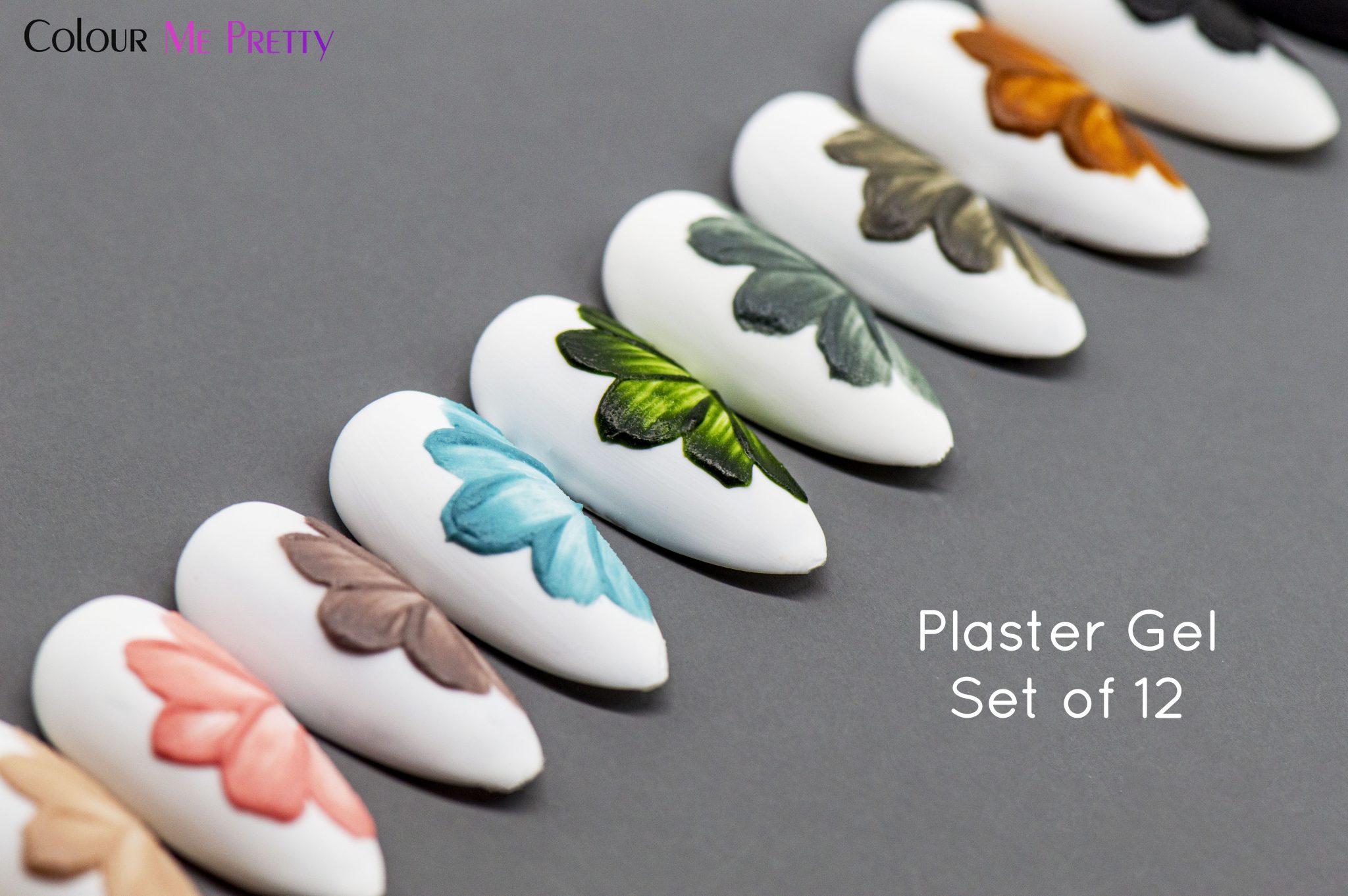 Plaster Gel (No Wipe) Set of 12 Colour Me Pretty Nails